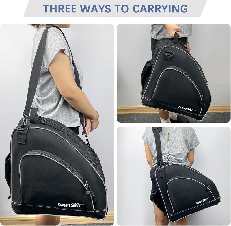 DAFISKY Roller Skate Bag - Ice Skate Bag Fits Inline Skates Quad Skates Rollerblades Figure Skates for Women Men Youth - Image 5